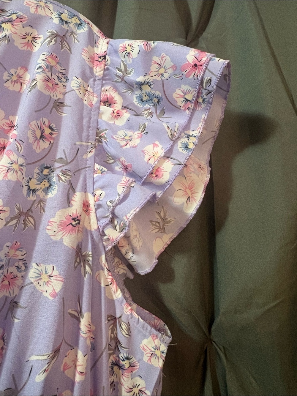 BloomChic Lavender Floral Dress with Pink Accents - Picture 3 of 5